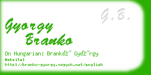 gyorgy branko business card